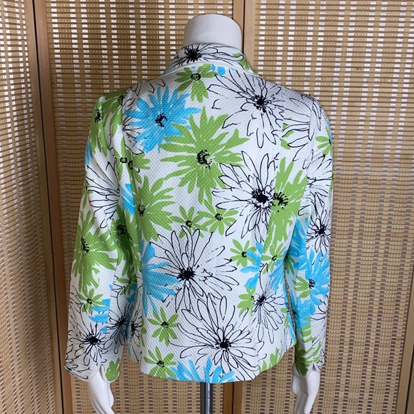 🔷Requirements Spring Floral Long Sleeve Lightweight Zip Up Jacket Size 10P - Picture 5 of 6